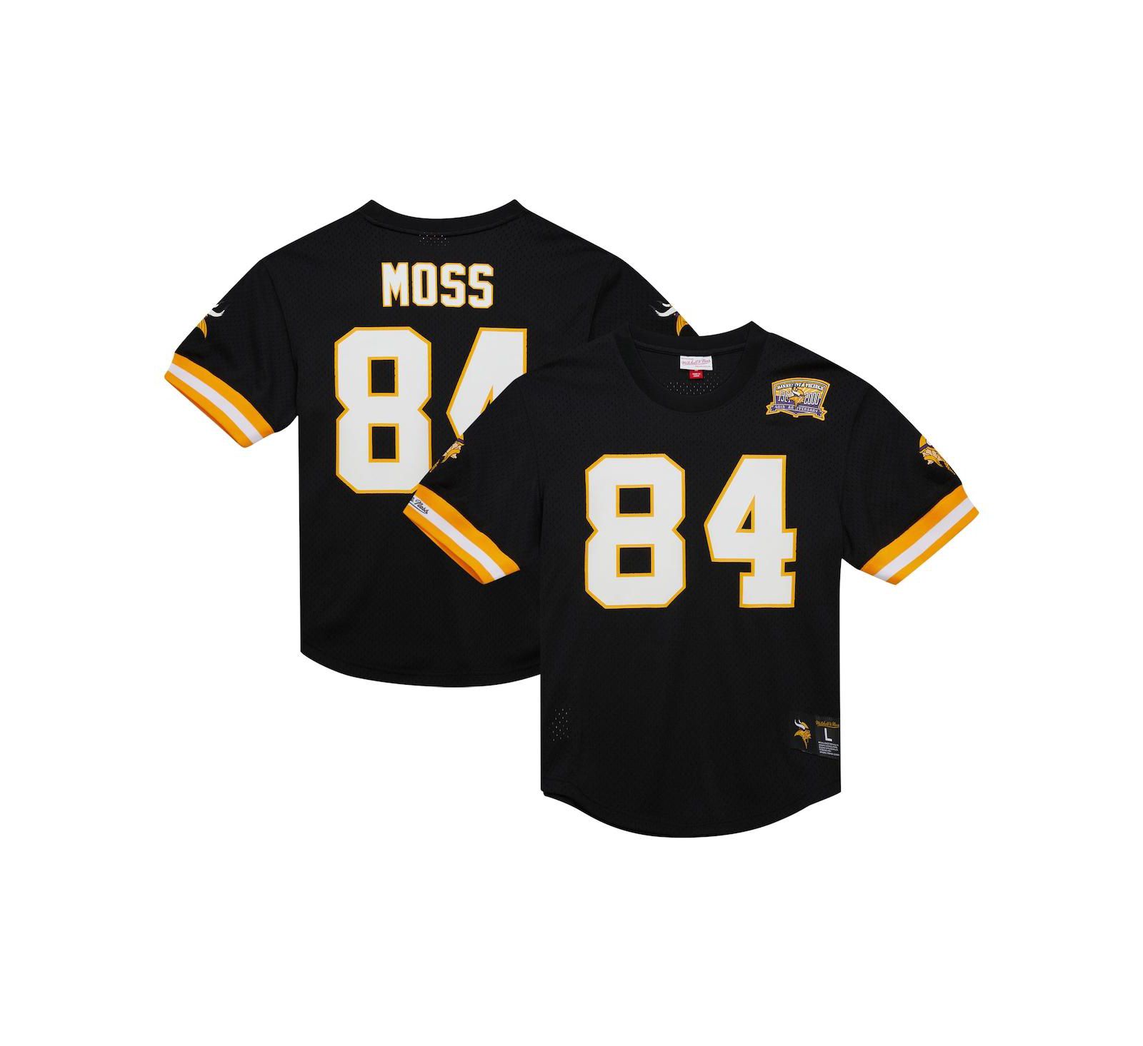 Mitchell & Ness Men's Randy Moss Black Minnesota Vikings Retired Player Name & Number Mesh Top