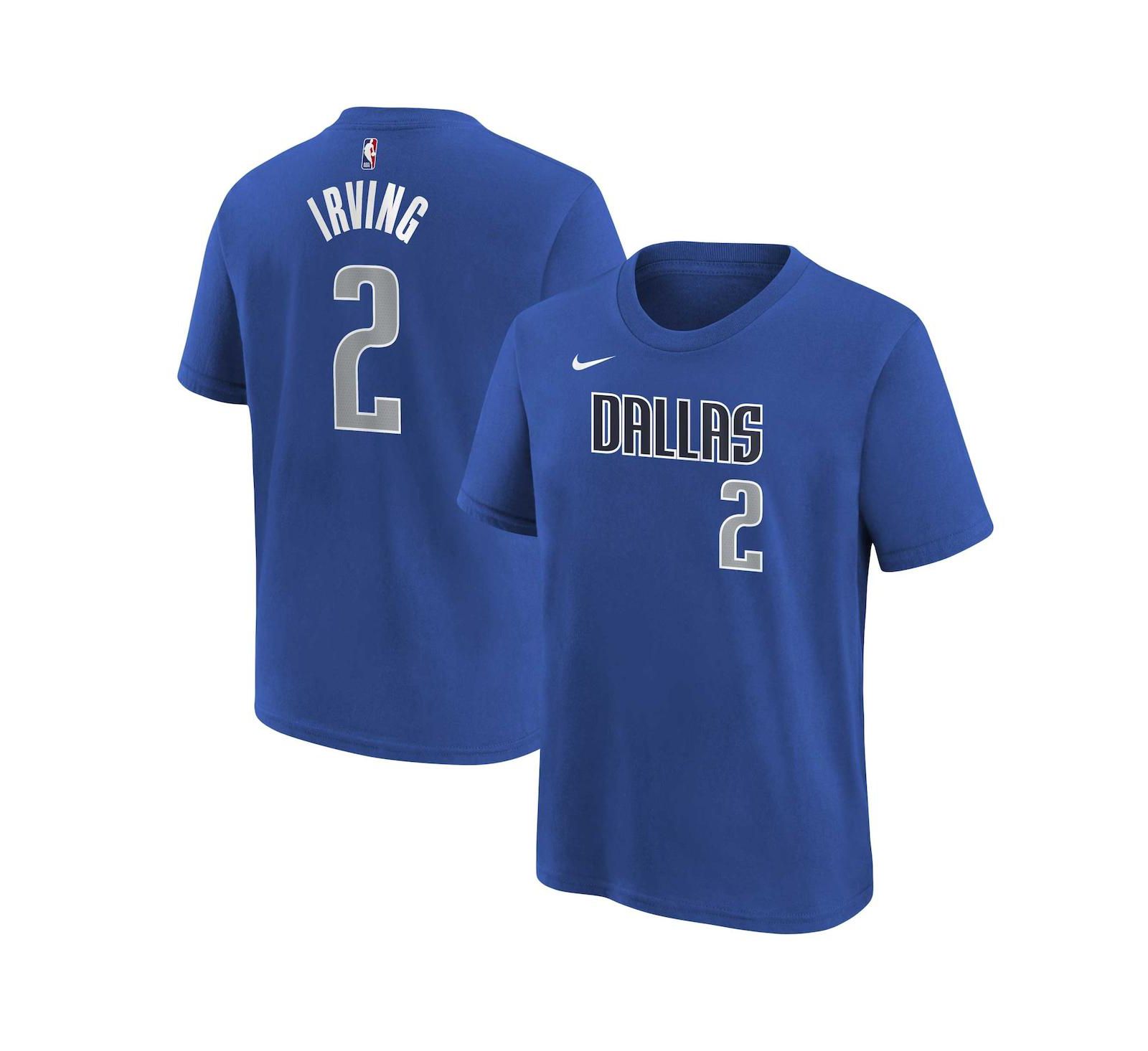 Nike Big Boys and Girls Kyrie Irving Blue Dallas Mavericks Icon Name & Number T-Shirt