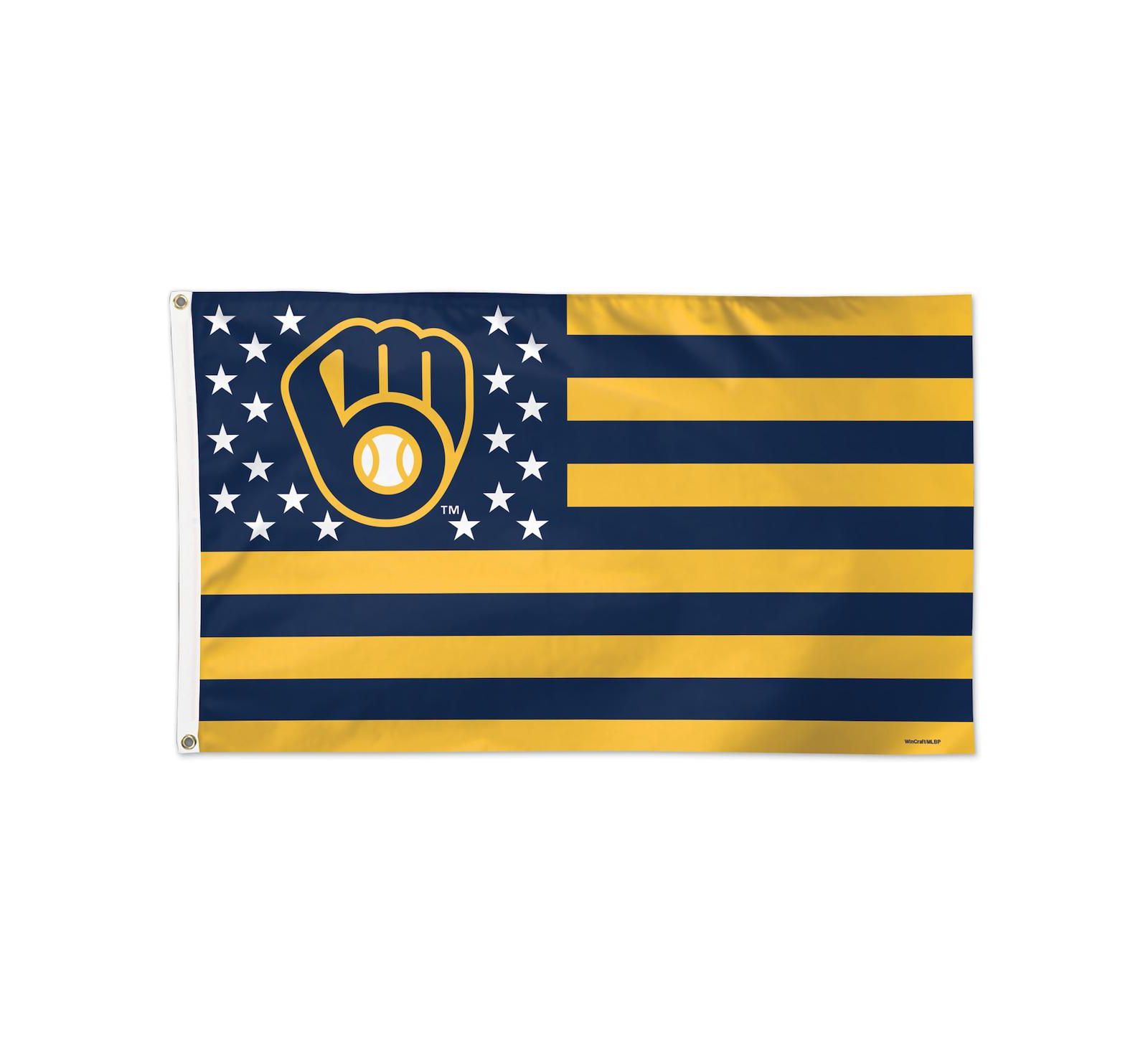 Делюкс флаг WinCraft Milwaukee Brewers 3' x 5' Americana Stars Stripes