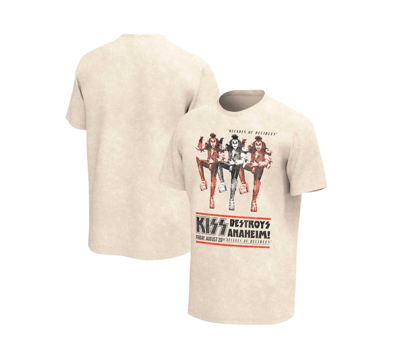 Мужская футболка Philcos Tan KISS KISS Destroys Anaheim Washed Graphic