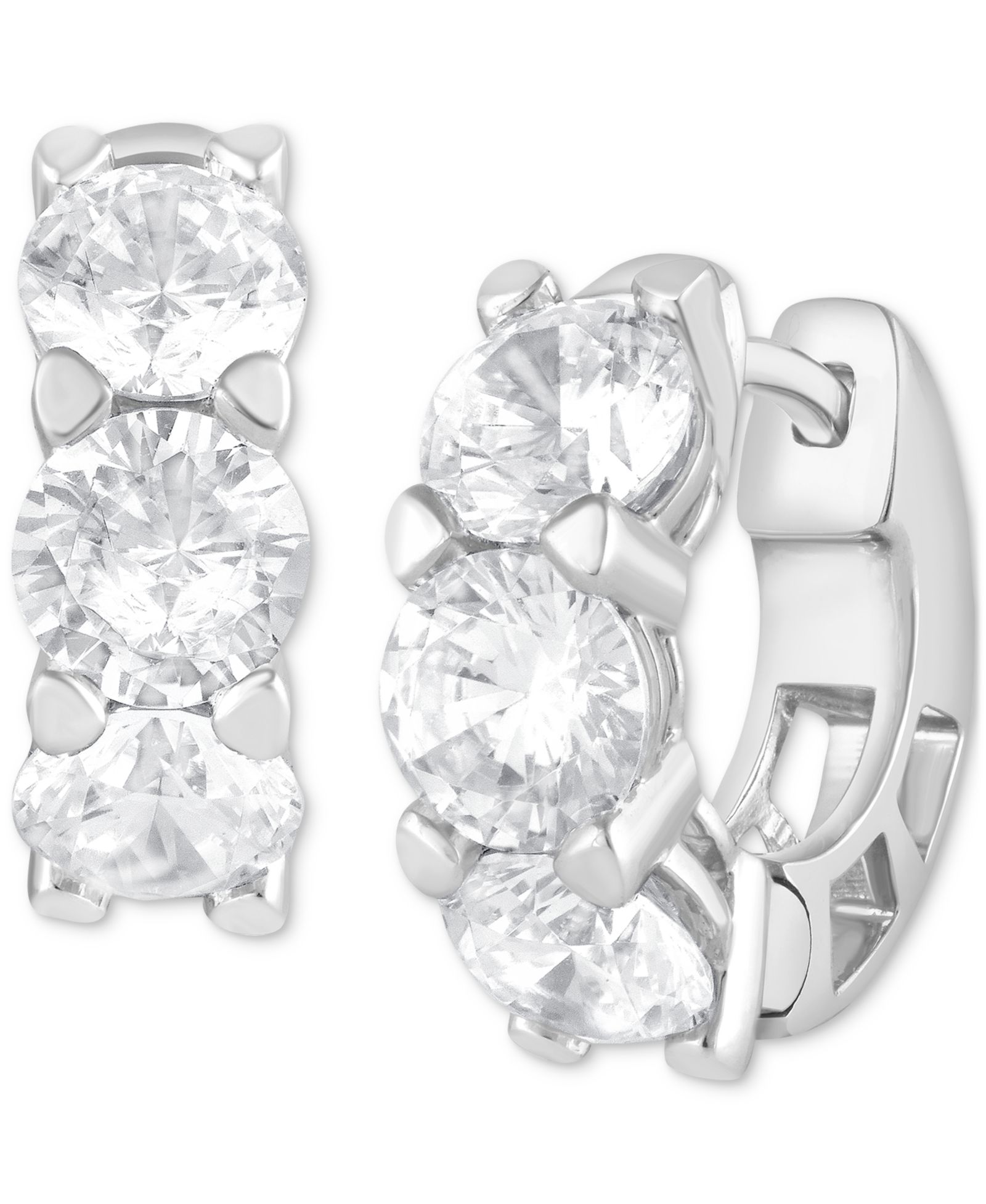 Серьги-кольца Badgley Mischka Lab Grown Diamond Small Huggie Hoop из белого золота 14k