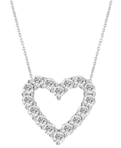 Badgley Mischka Lab Grown Diamond Heart Pendant Necklace (3 ct. t.w.) in 14k White Gold, 16" + 2" extender