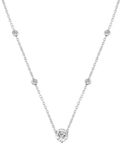 Ожерелье Badgley Mischka Lab Grown Diamond Collar Necklace (3 ct. t.w.) in 14k White Gold, 16" + 1" extender