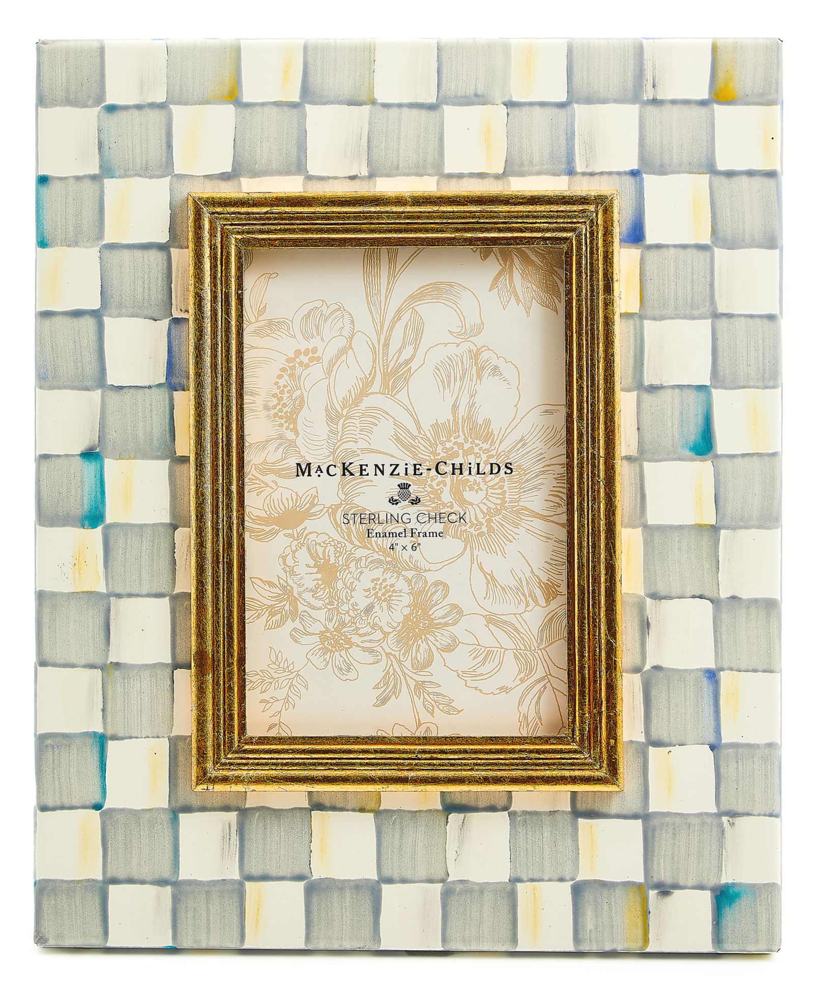 Mackenzie-Childs Sterling Check Frame, 4" x 6"