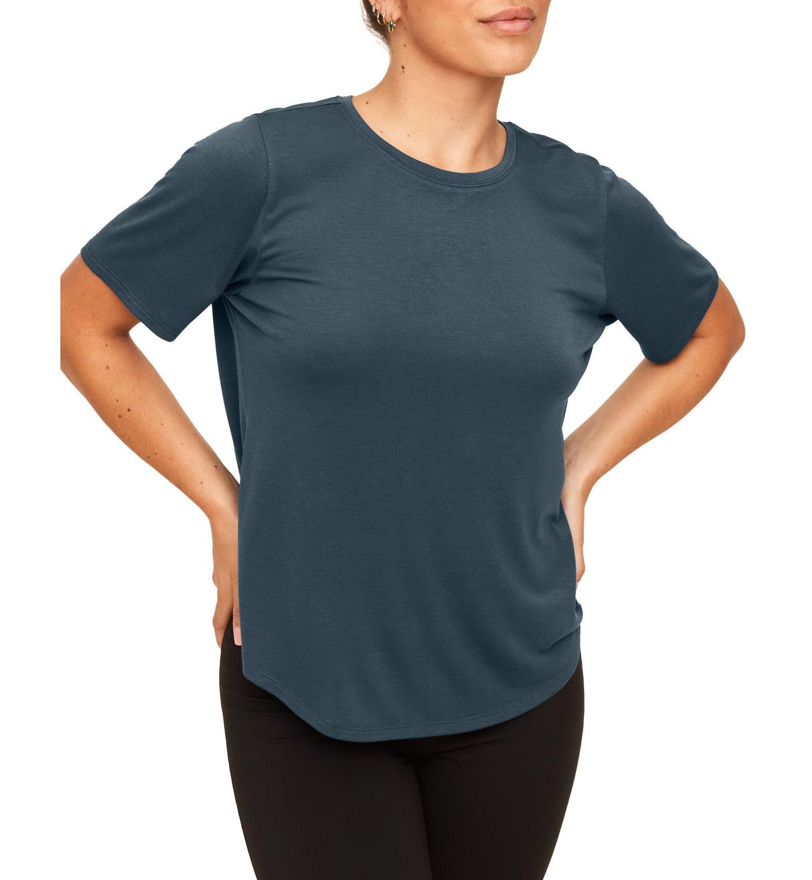 Adore Me Women's Molly Short Skeeve Soft Knit Fabric T-shirt