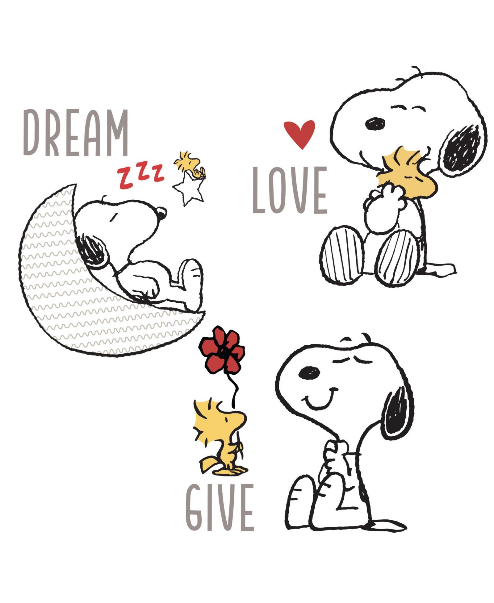 Bedtime Originals 47 x 24.3 x 0.01 inches Snoopy Love Wall Decals/Stickers w/ Woodstock, Stars, & Moon