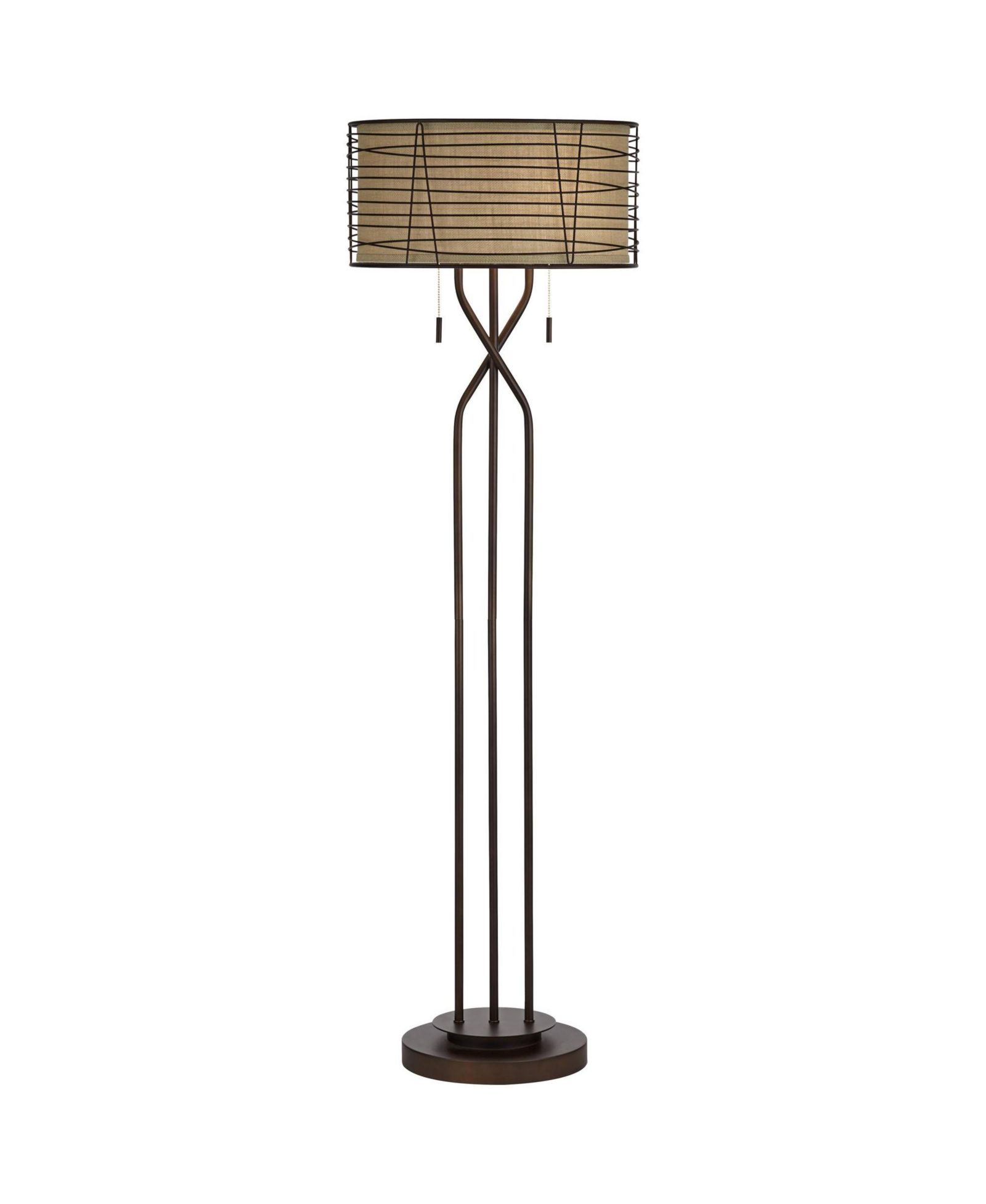 Напольный торшер Franklin Iron Works Marlowe Rustic Farmhouse, бронзовый металл, 60 1/2" в высоту