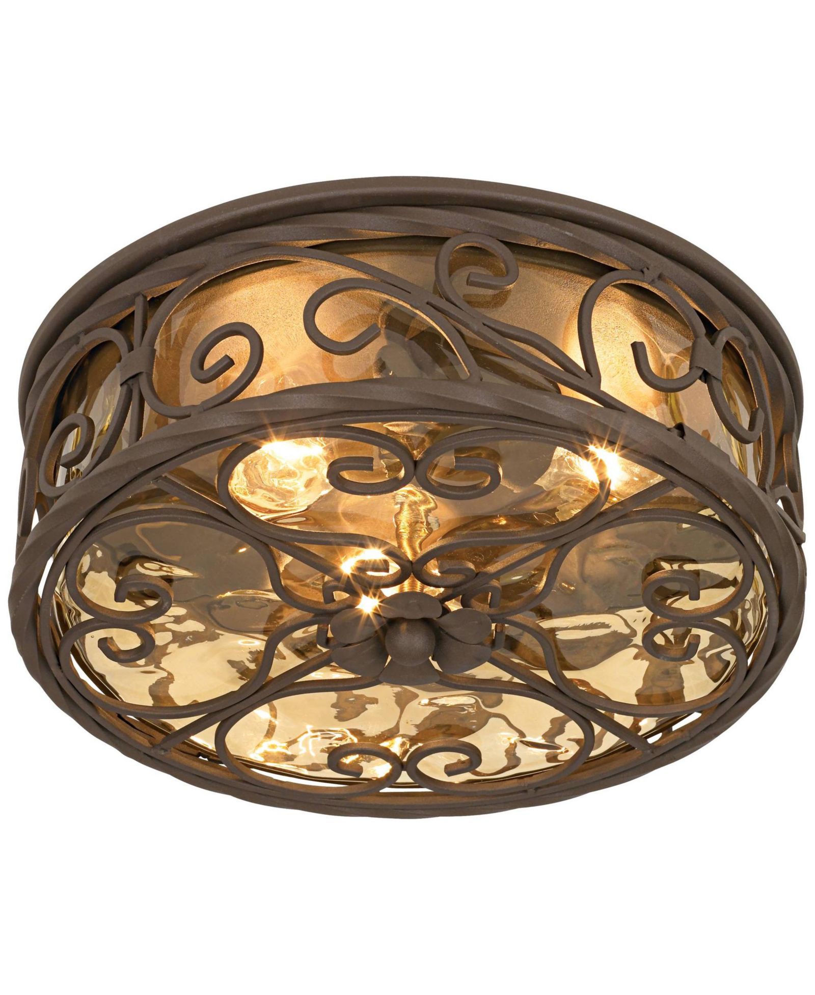 Потолочный светильник John Timberland Casa Seville Rustic Farmhouse Outdoor Flush Mount с шампань-стеклом