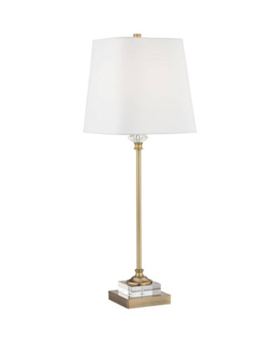 Regency Hill Julia Traditional Buffet Table Lamp 29 1/2" Tall  Fabric Tapered Square Shade for Living Room Dining House Entryway