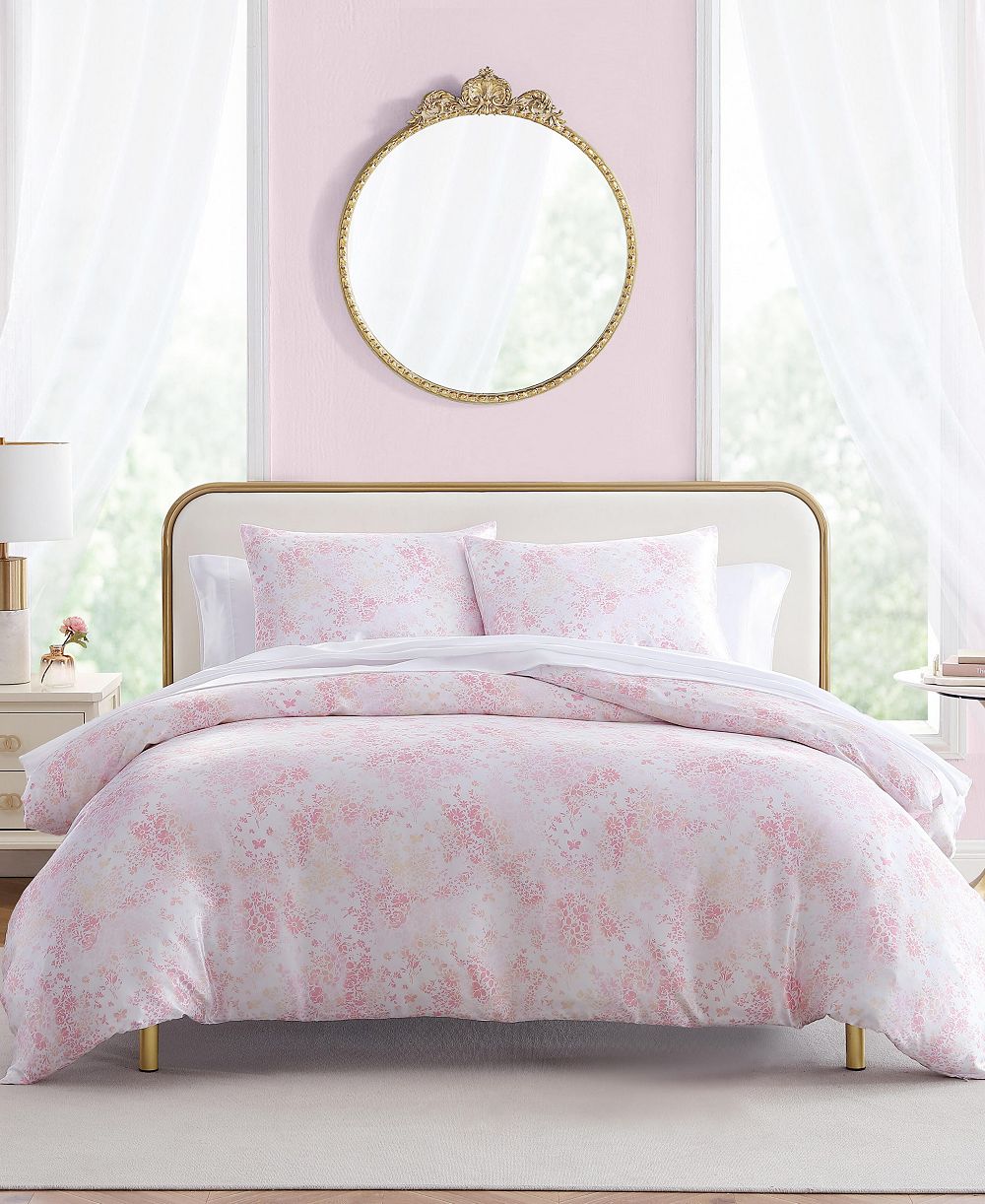 Комплект покрывала Betsey Johnson Butterfly Garden Satin 3 Piece Duvet Cover, King