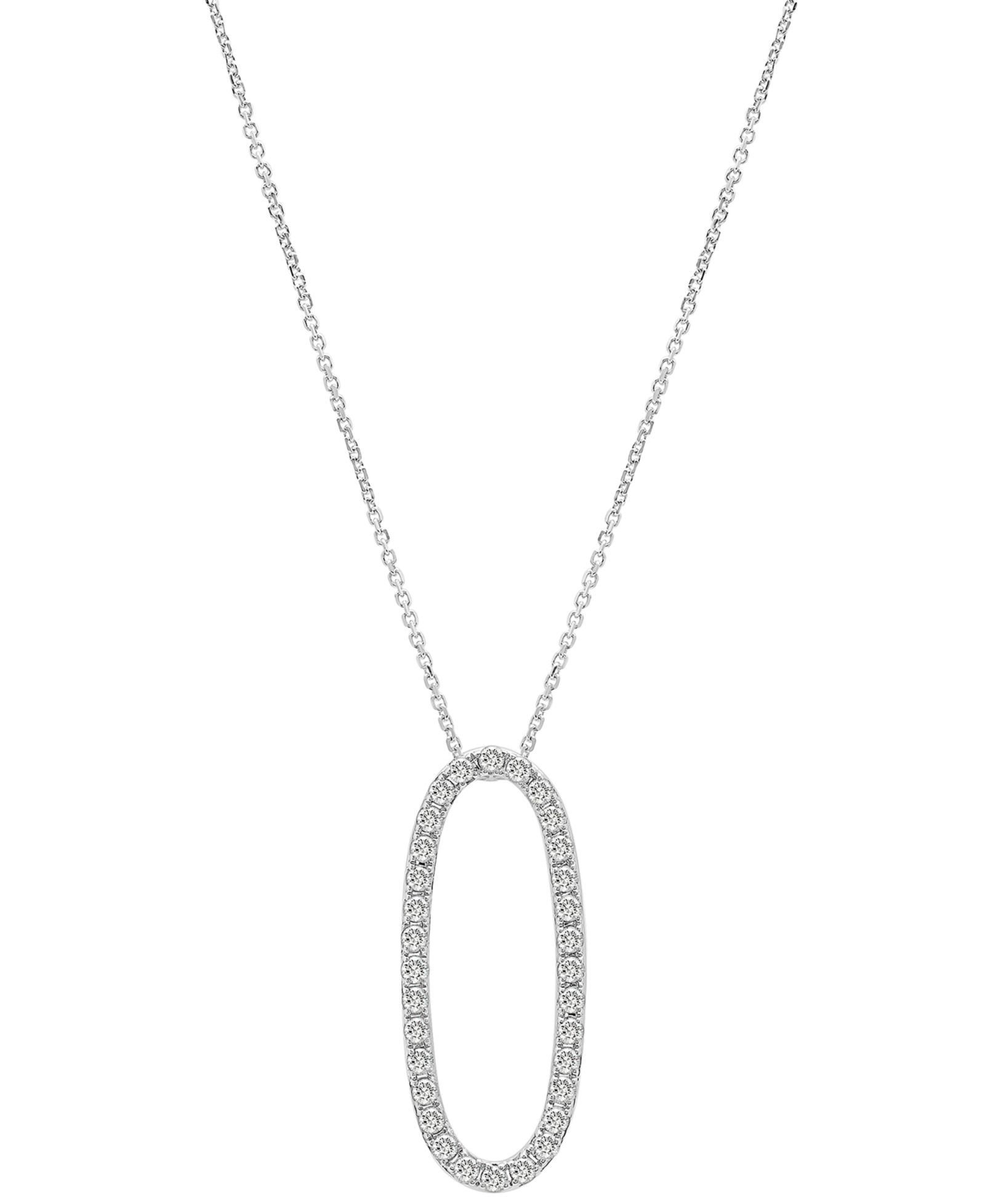 Подвеска Diamond Open Oval 18" (1/2 ct. t.w.) в белом или желтом золоте 14k