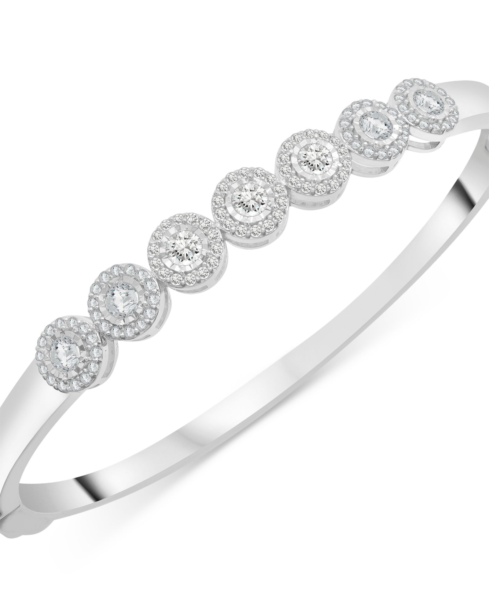 Браслет-бэнгл Wrapped in Love Diamond Halo в стерлинговом серебре