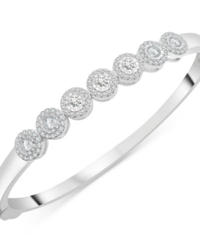 Браслет-бэнгл Wrapped in Love Diamond Halo в стерлинговом серебре