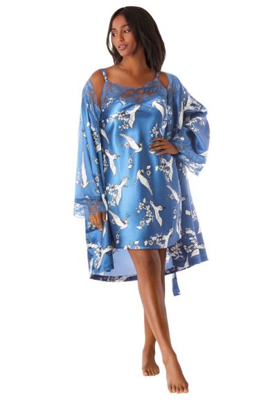 Amoureuse Plus Size The Luxe Satin Short Peignoir Set