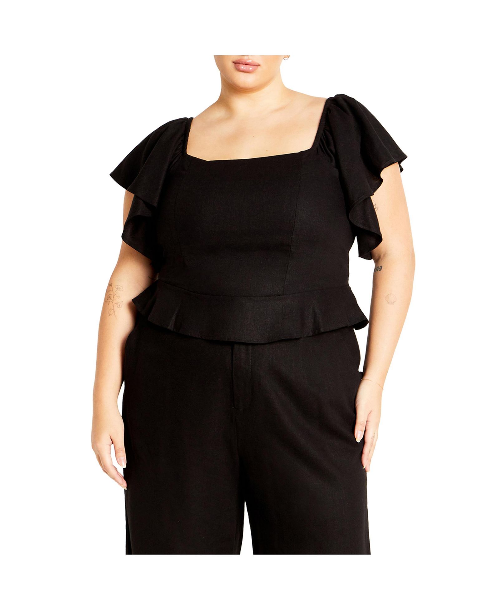 CITY CHIC Women's Samara Ruffle Top