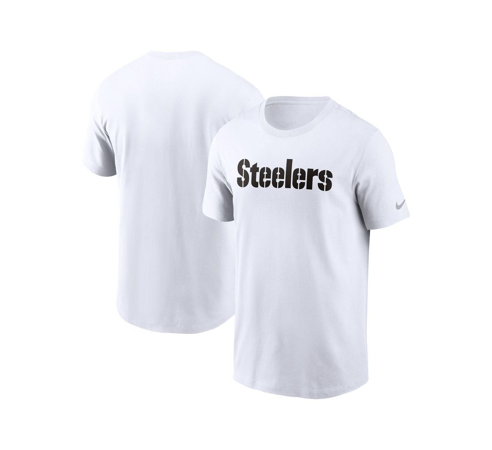 Nike Men's White Pittsburgh Steelers Primetime Wordmark Essential T-Shirt