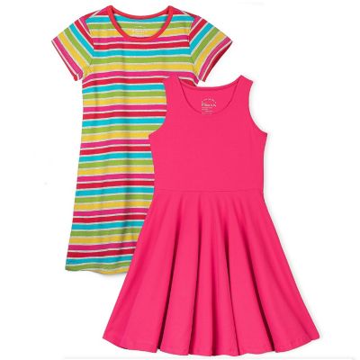 Mightly женские короткие платья из органического хлопка Fair Trade с коротким рукавом, 2 шт. для малышей