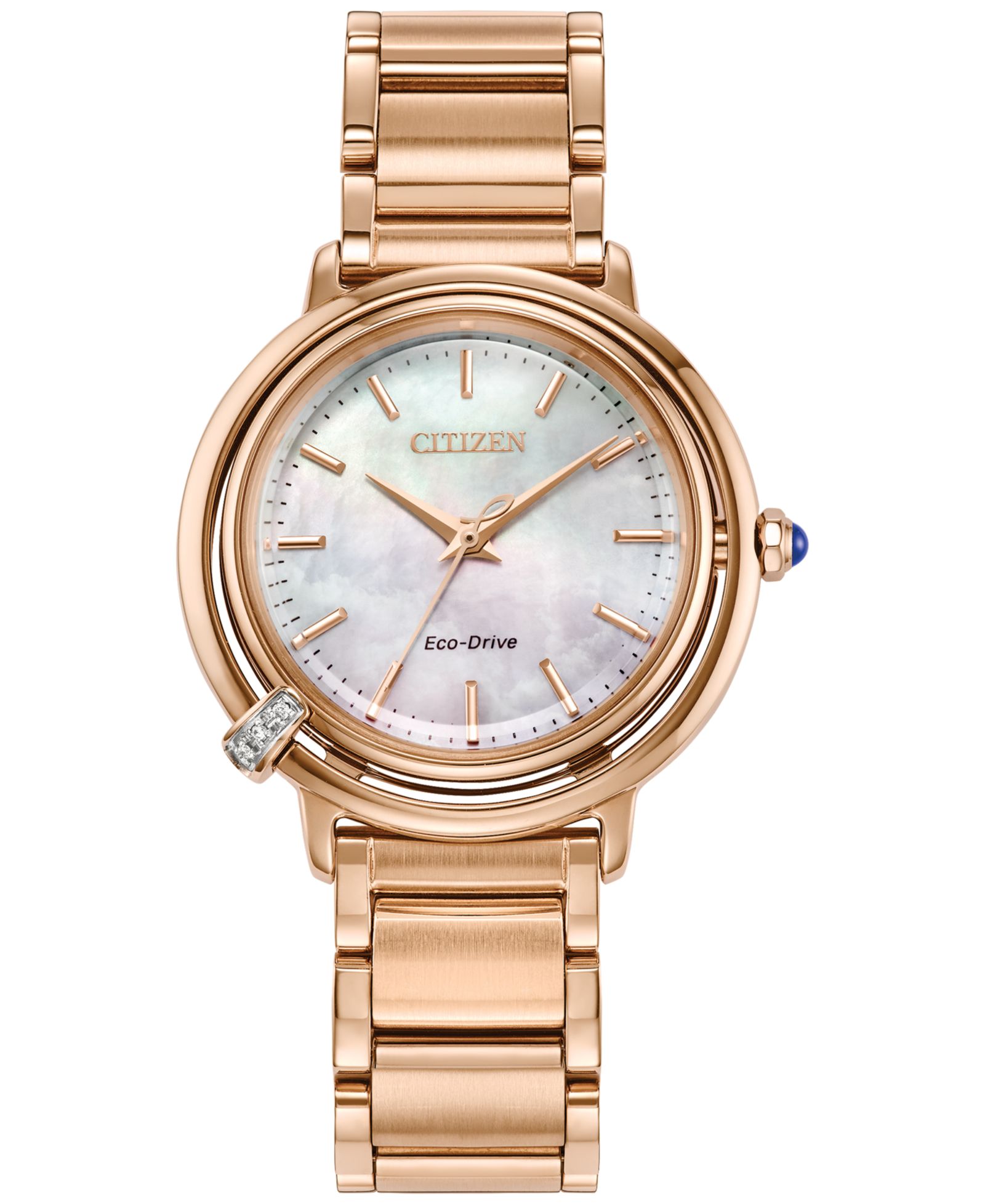 Женские часы Citizen Eco-Drive L Arcly с бриллиантами, розовое золото, сталь, 31mm