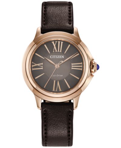 Женские часы Citizen Eco-Drive Ceci Brown с ремешком из материала Apple 34mm