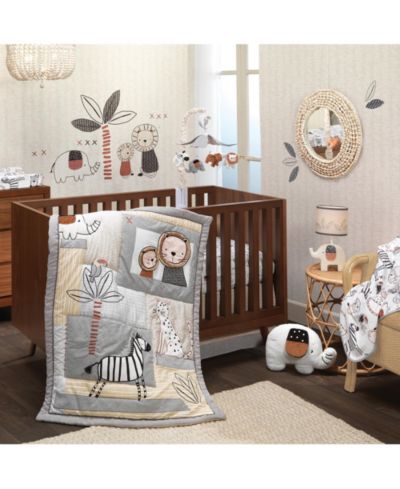 Lambs & Ivy Lambs and Ivy Patchwork Jungle 5-Piece Nursery Baby Crib Bedding Set