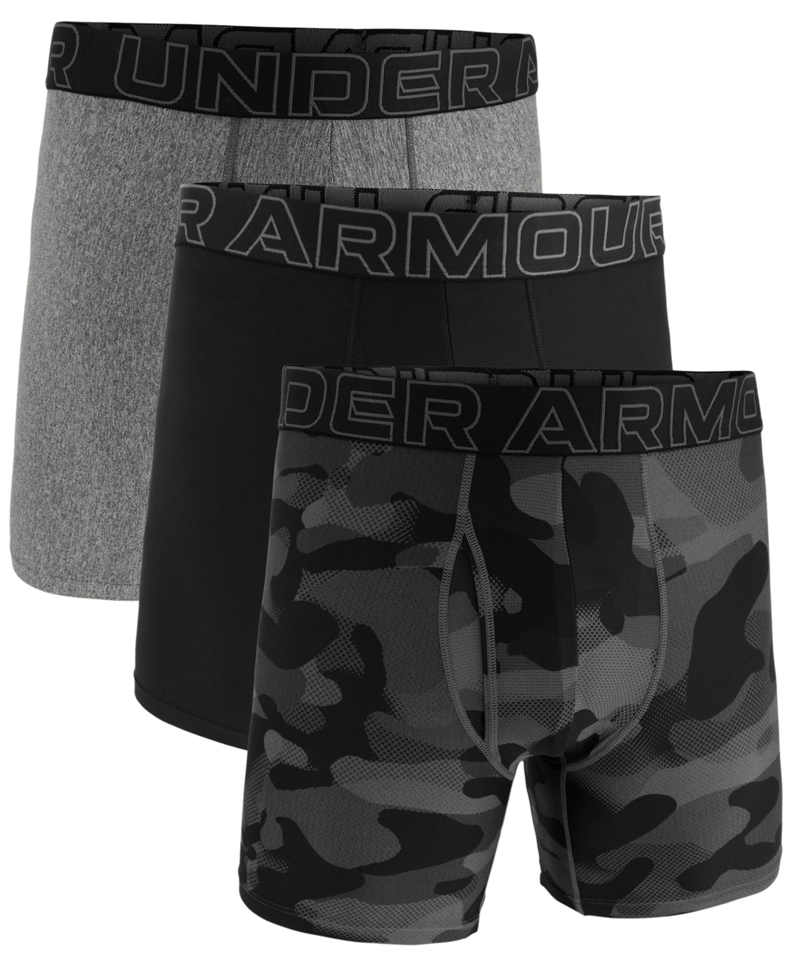 Under Armour Men's 3-Pack Performance Assorted 6" Boxer Briefs