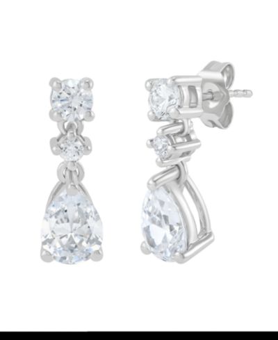 Серьги Grown With Love Lab Grown Diamond Pear & Round в 14k White Gold
