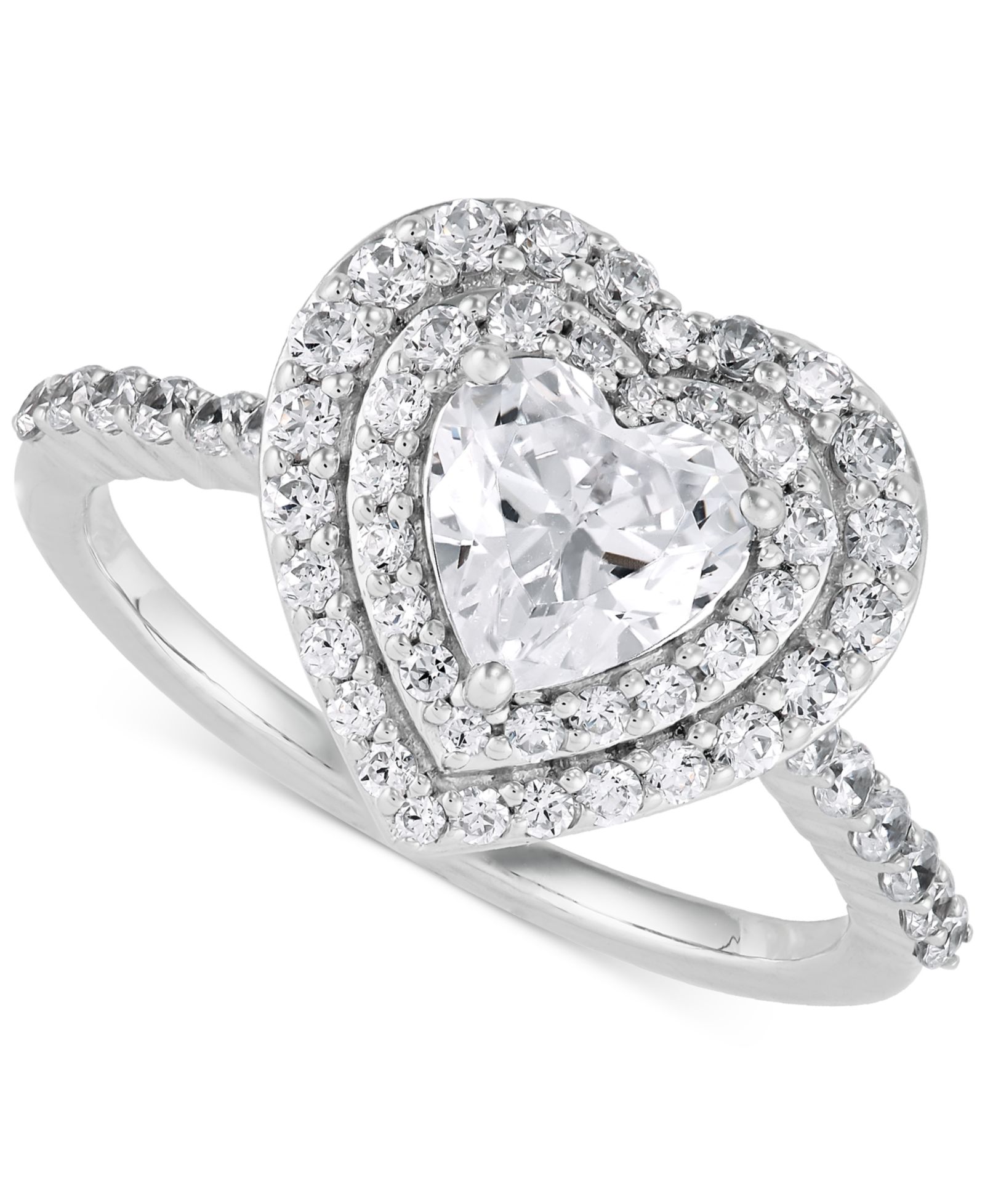 Кольцо Grown With Love Lab Grown Diamond Heart & Halo Statement (1-3/4 ct. t.w.) в 14k White Gold