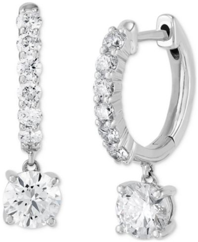 Grown With Love серьги-кольцо Lab Grown Diamond Dangle 14k White Gold
