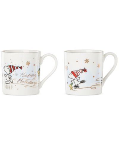 Кружки Lenox Peanuts Snoopy Skating, набор из 2 шт