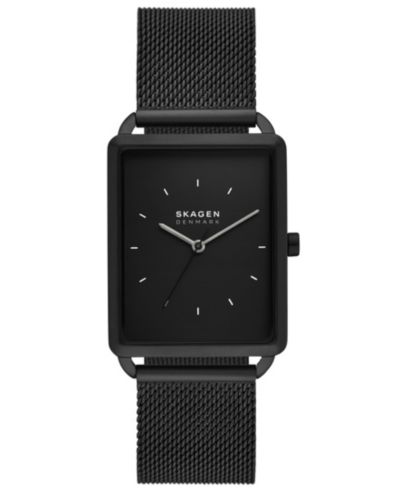 Часы Skagen Men's Hagen Three Hand Black Stainless Steel 36mm