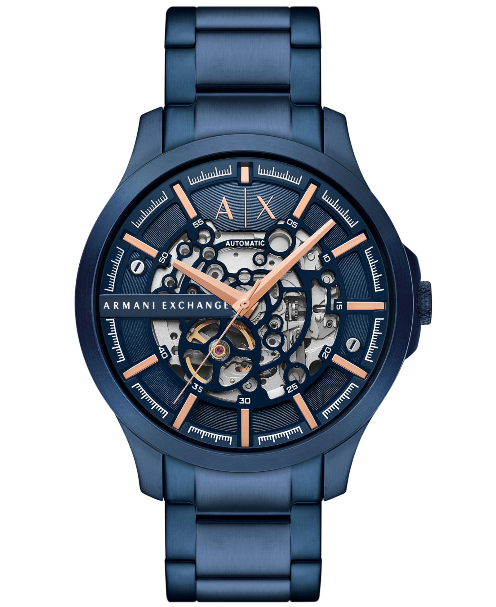 Мужские часы A|X Armani Exchange Automatic Three-Hand Blue Stainless Steel 46MM