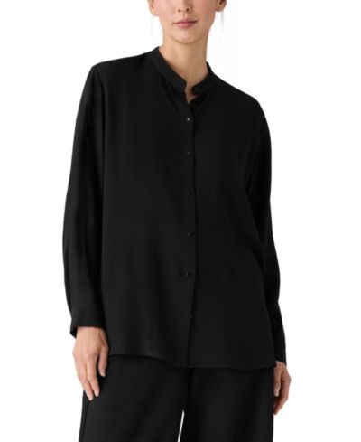 Eileen Fisher Women's Mandarin Collar Shirt