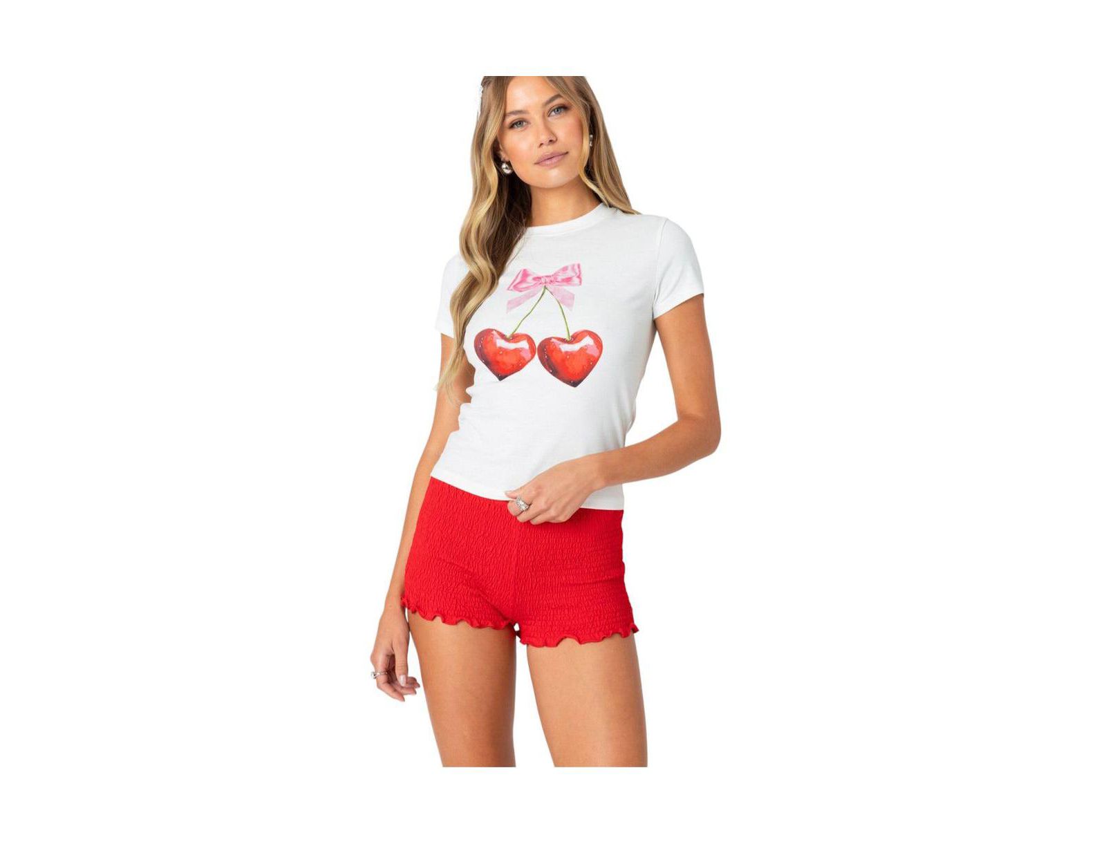 Edikted Women's Cherry Heart T Shirt