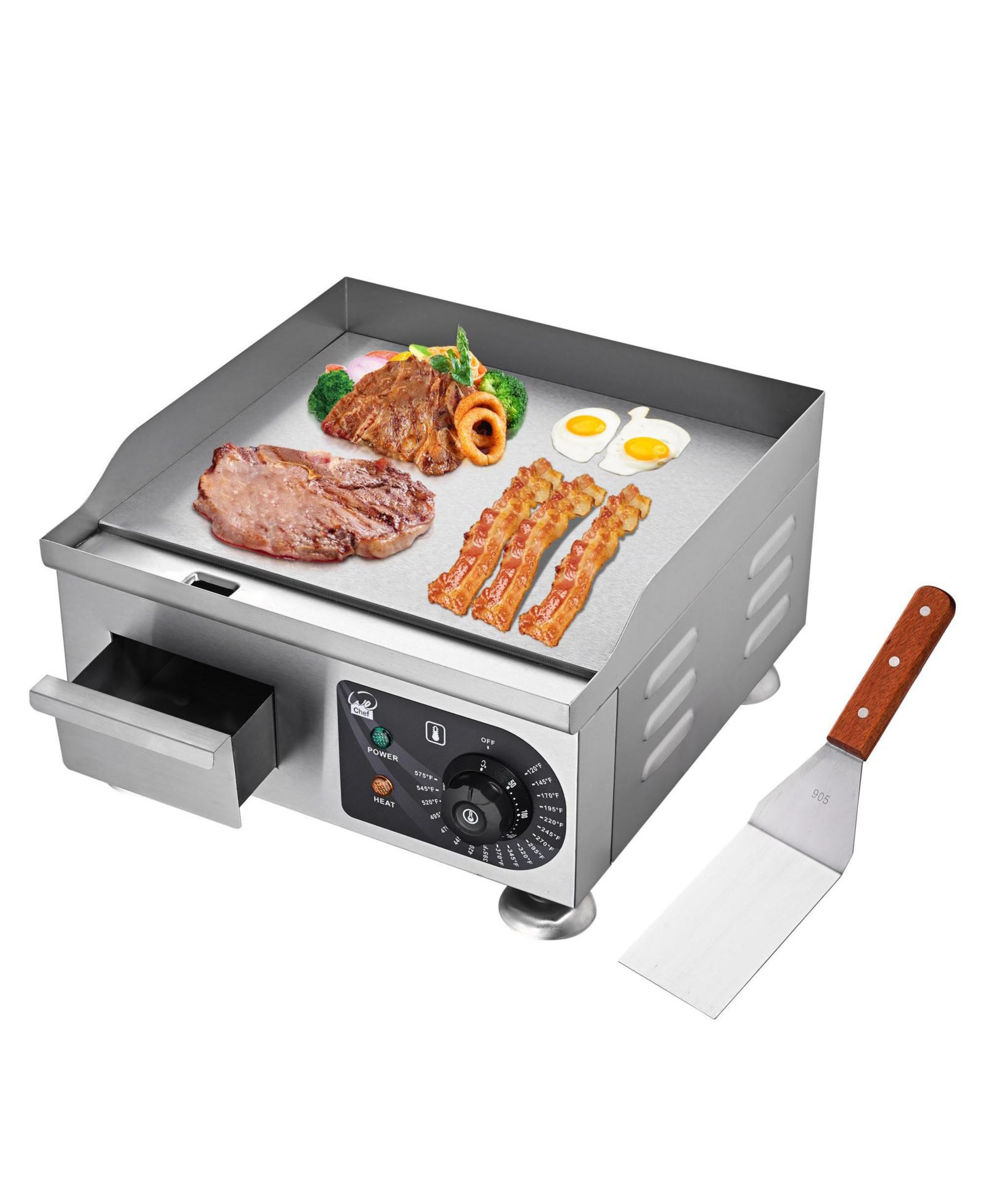 Yescom 1800W 14" Electric Countertop Griddle Grill for Home or Commercial Use