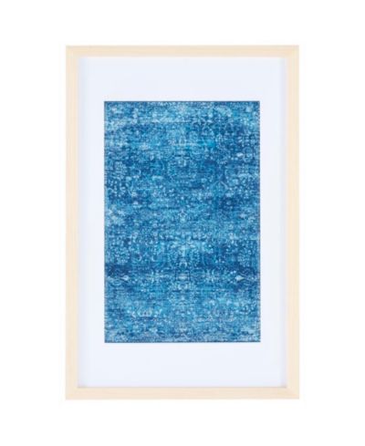 Demitri 23" Blue Framed Textile Wall Art
