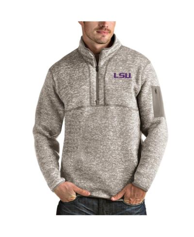 Antigua Мужская куртка-пуловер LSU Tigers Fortune Half-Zip Oatmeal