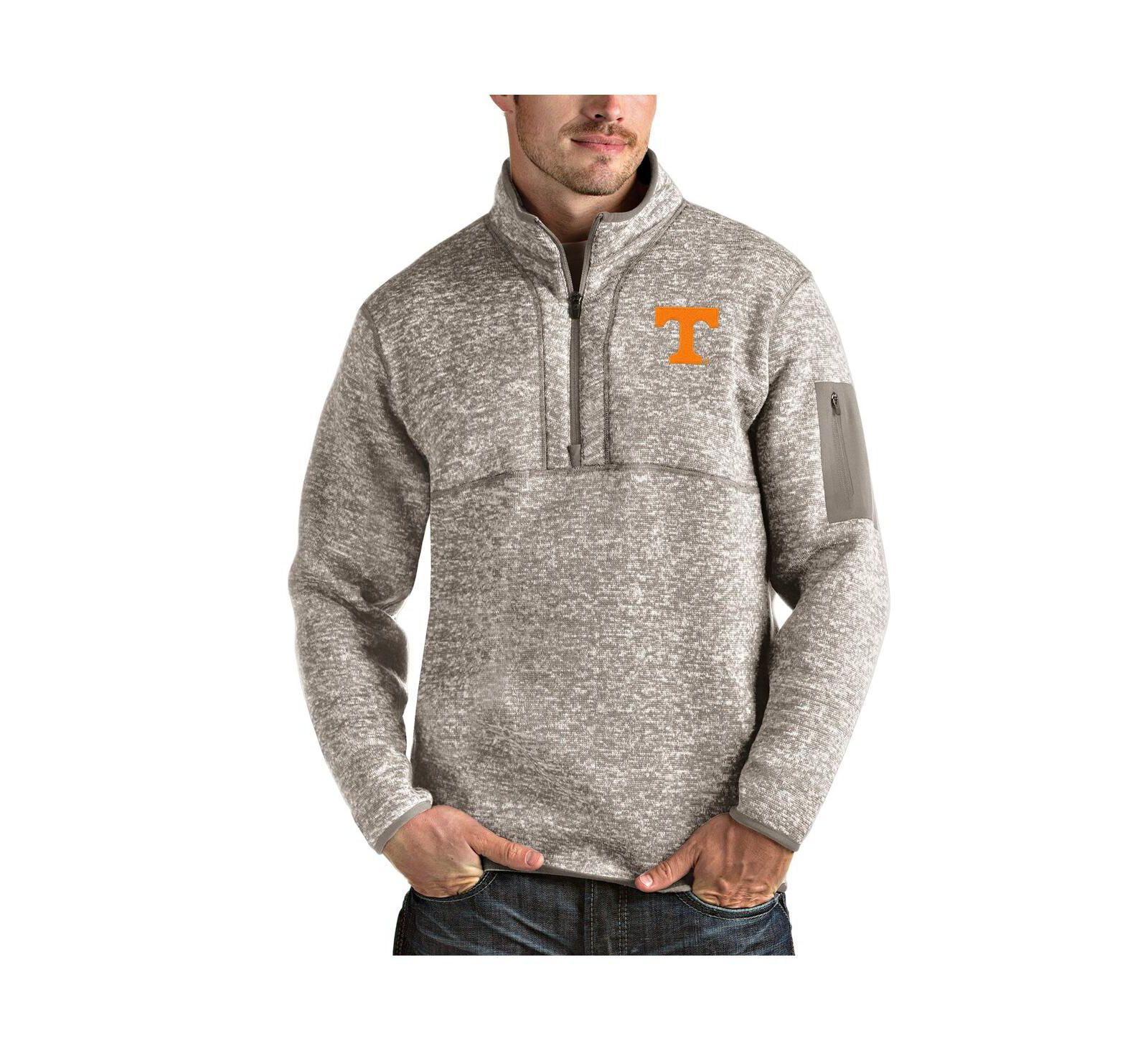 Мужская куртка-свитшот Antigua Oatmeal Tennessee Volunteers Fortune Half-Zip