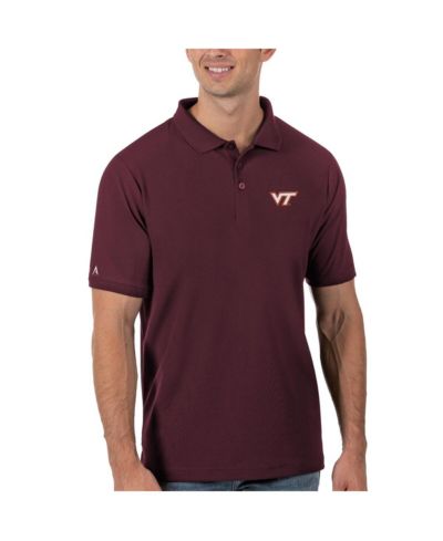 Мужское поло Pique Legacy Virginia Tech Hokies бордового цвета Antigua