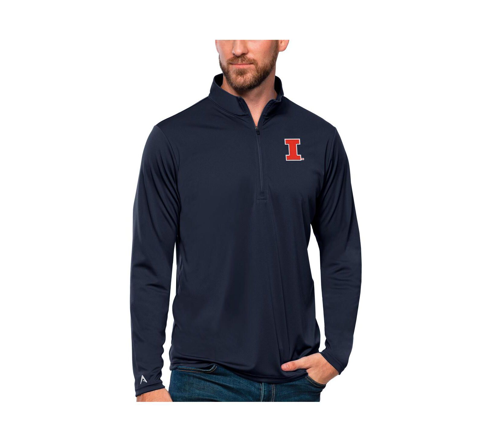 Мужской топ Antigua Navy Illinois Fighting Illini Tribute Quarter-Zip
