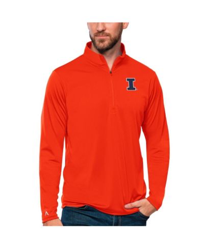 Antigua Мужской оранжевый топ на молнии Illinois Fighting Illini Tribute
