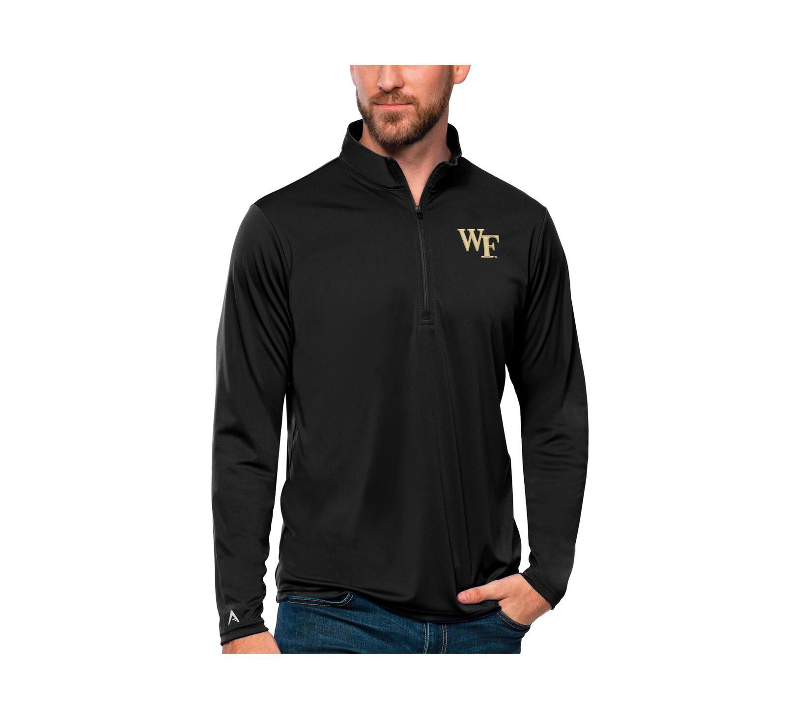 Мужская кофта Antigua Men's Black Wake Forest Demon Deacons Tribute Quarter-Zip Top