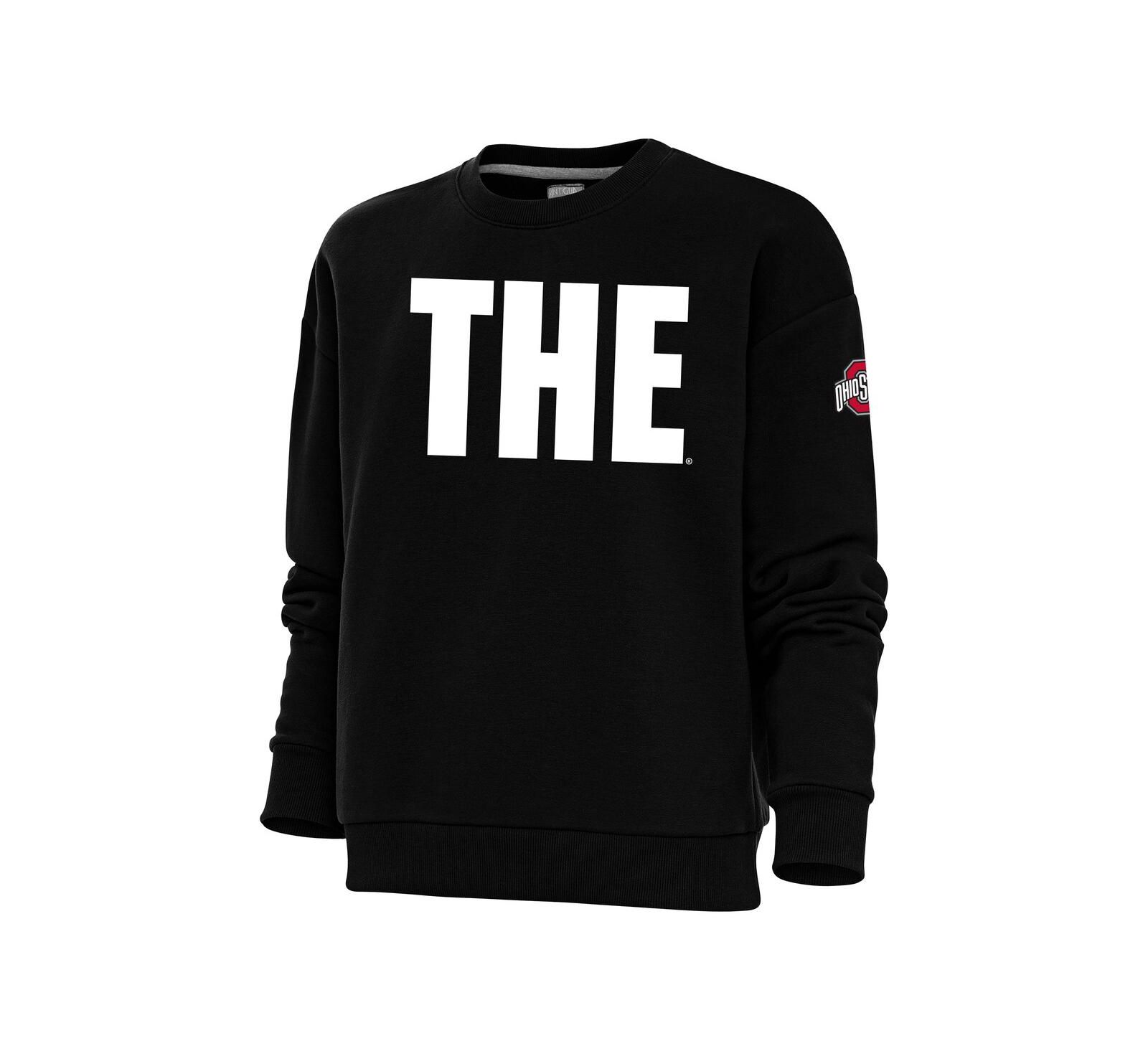 Antigua Женская черная толстовка с капюшоном Ohio State Buckeyes Victory THE Crewneck Pullover