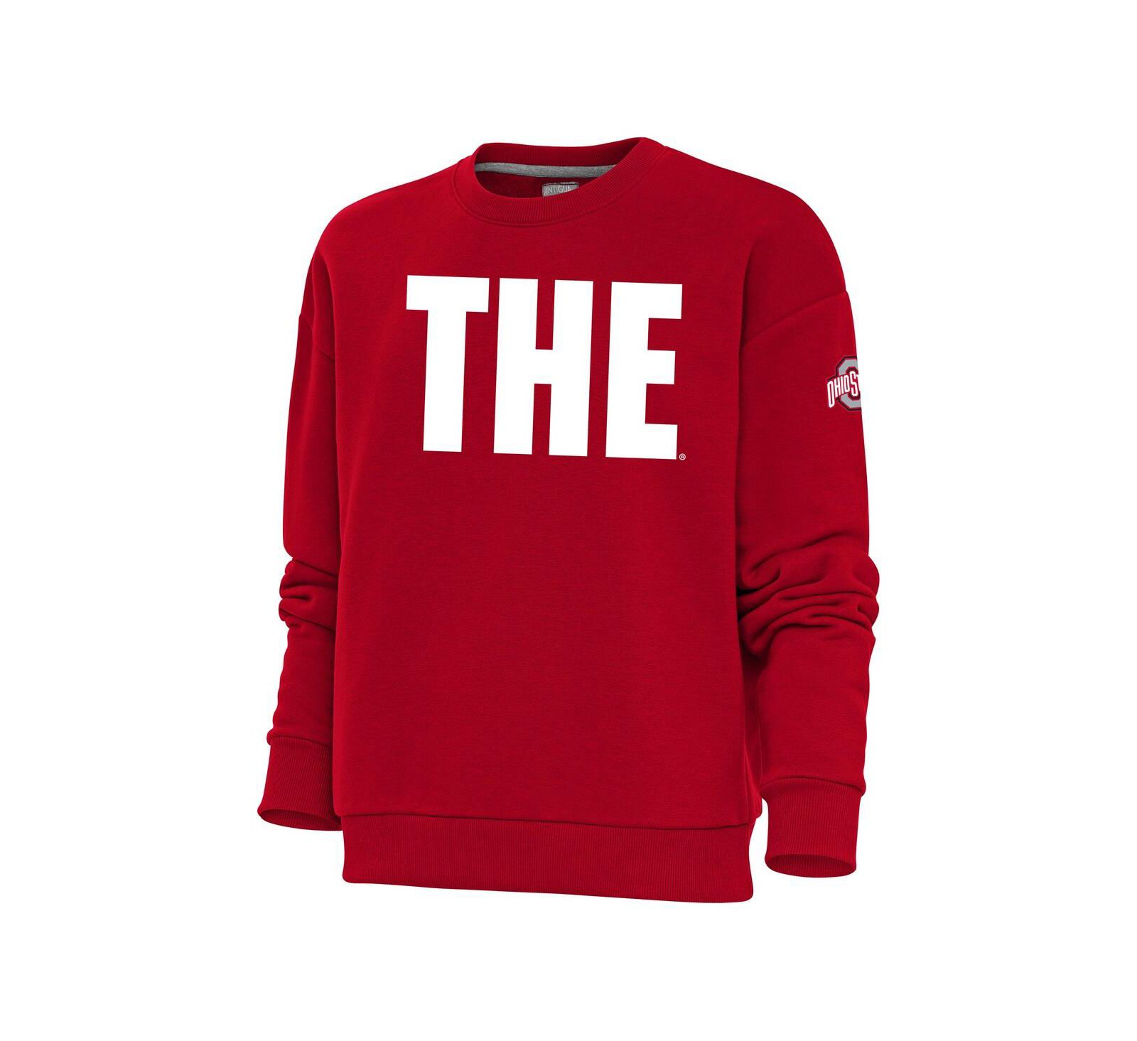 Antigua Women's Scarlet Ohio State Buckeyes Victory THE Crewneck Pullover Sweatshirt