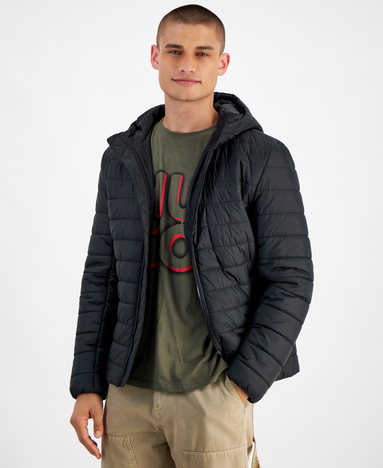 HUGO by Hugo Boss Men's Slim-Fit Quilted Full-Zip Liner Jacket