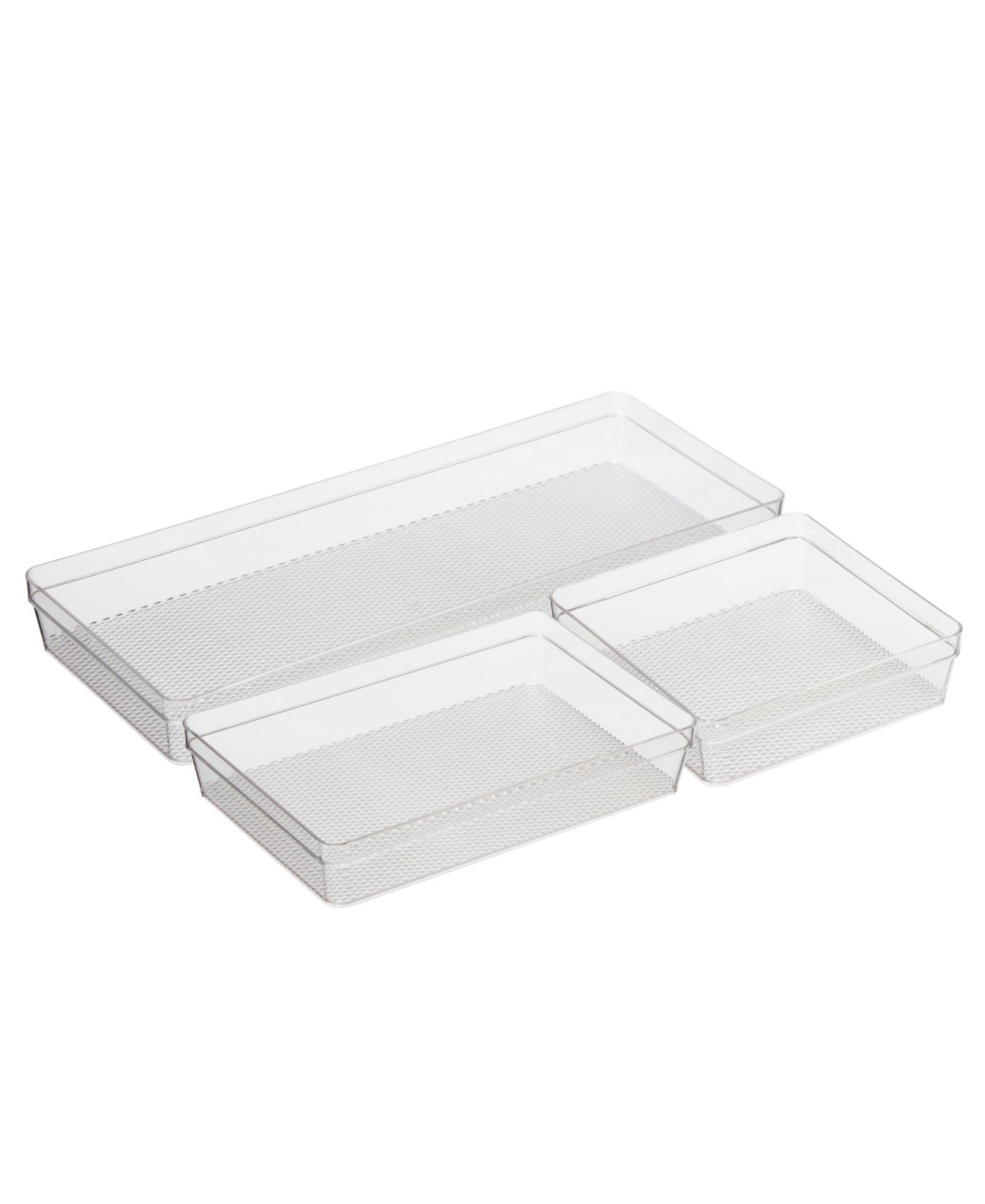 OGGI Set of 3 Clear Drawer Organizers