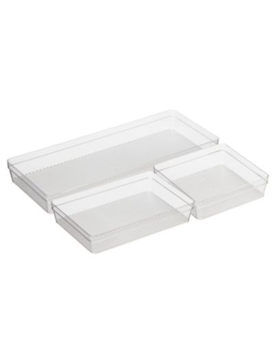 OGGI Set of 3 Clear Drawer Organizers