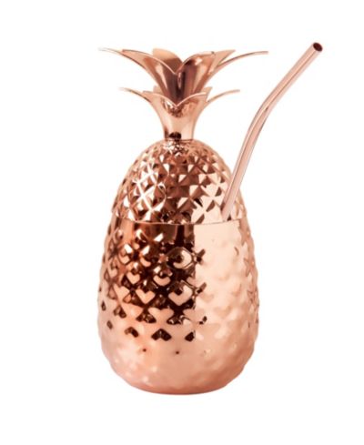OGGI 12oz Stainless Steel Pineapple Cup with Stand & Lid