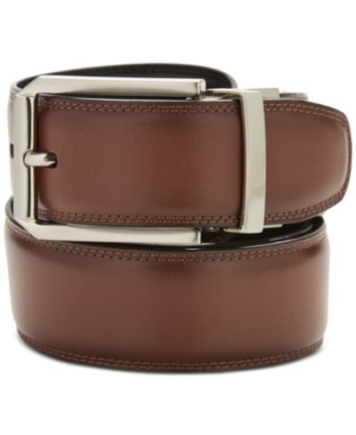 Perry Ellis Portfolio Men's Leather Halfmoon Belt