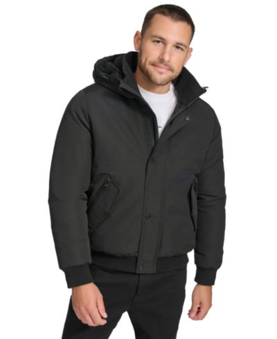 Calvin Klein Men's Arctic Faille Parka Bomber with Sherpa lined Hood