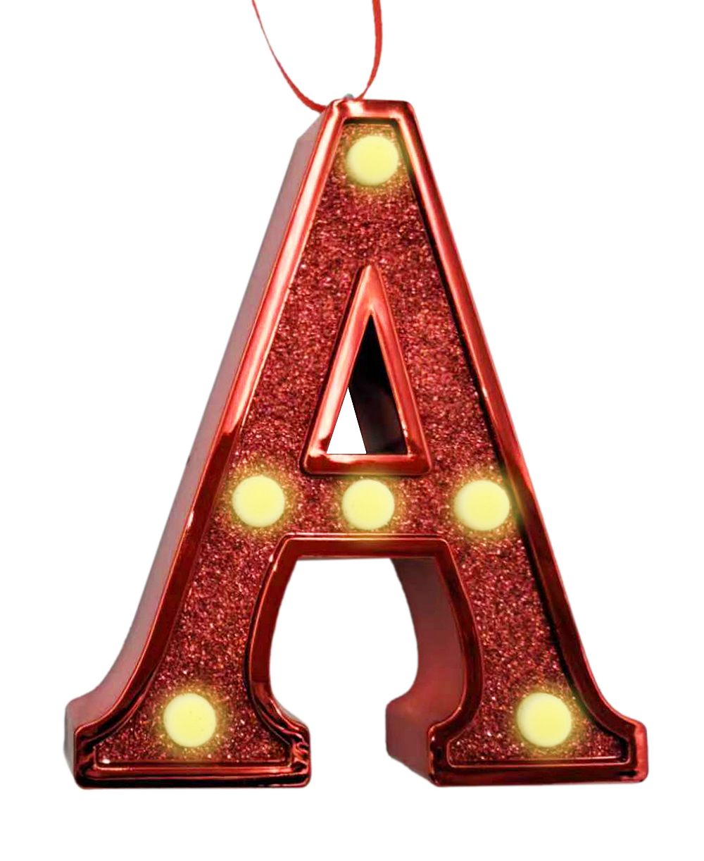 Ganz Light Up Initial Glitter Ornament